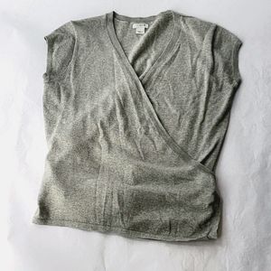 J. Crew grey wrap sweater EUC Sz Small